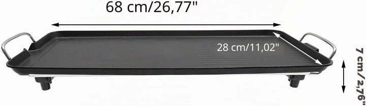 Elektrischer Tischgrill, 1500W Teppanyaki Grillplatte Elektrisch mit Antihaftbeschichtung, Plancha T
