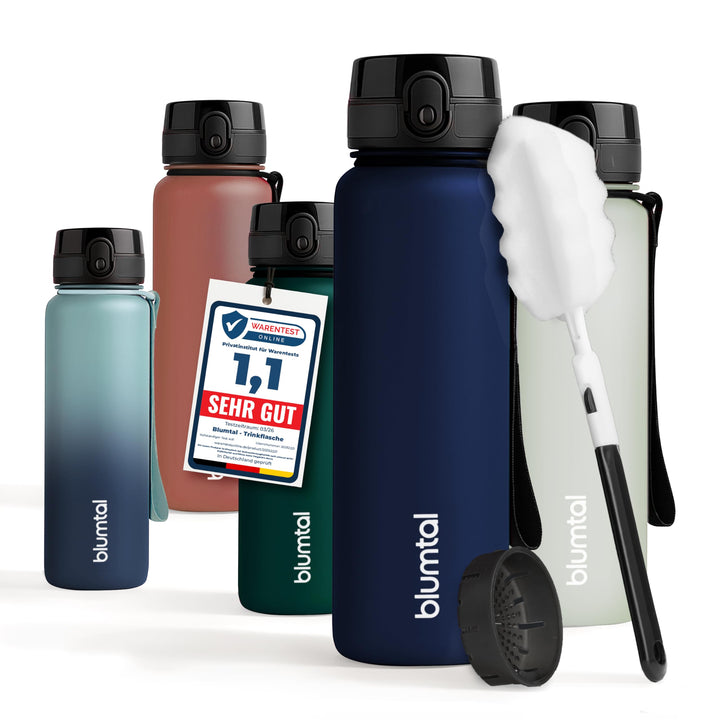 Blumtal Premium Trinkflasche 1l - bruchsichere & auslaufsichere Trinkflasche gross Sport & Outdoor -