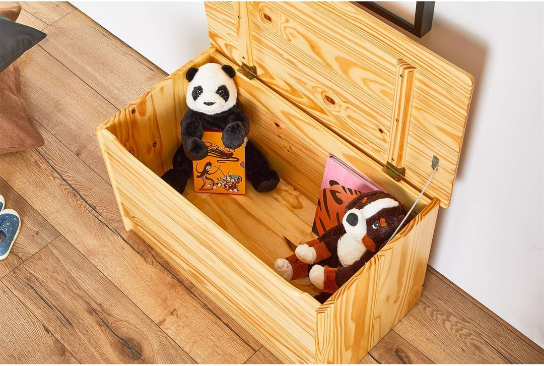 IDIMEX Spielzeugtruhe Hannah, praktische Aufbewahrungsbox aus massiver Kiefer in Natur, schöne Spiel