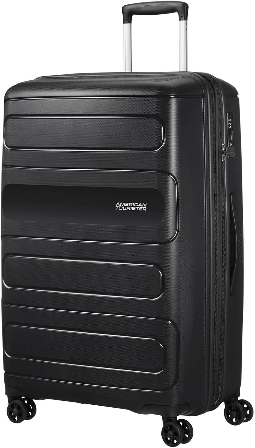 American Tourister Sunside Spinner 77 Erweiterbar, 4.5 KG, 106/118L, Schwarz (Black) Spinner L (77 c