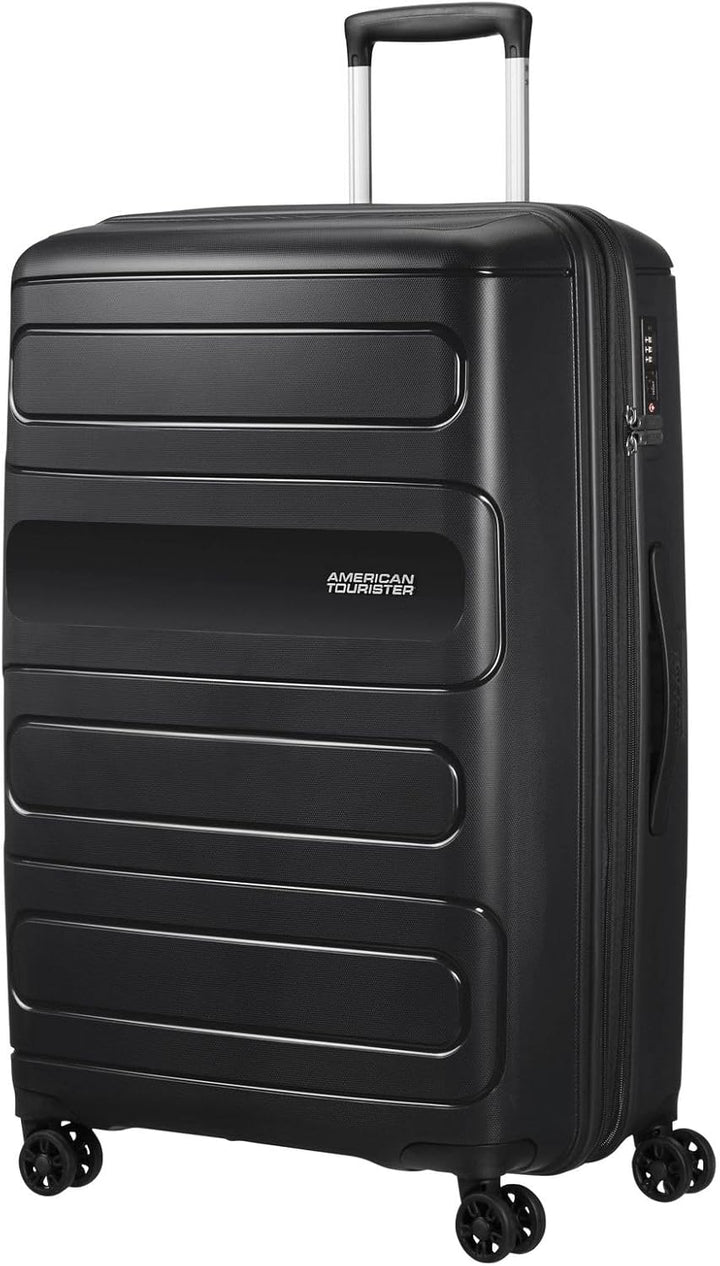 American Tourister Sunside Spinner 77 Erweiterbar, 4.5 KG, 106/118L, Schwarz (Black) Spinner L (77 c