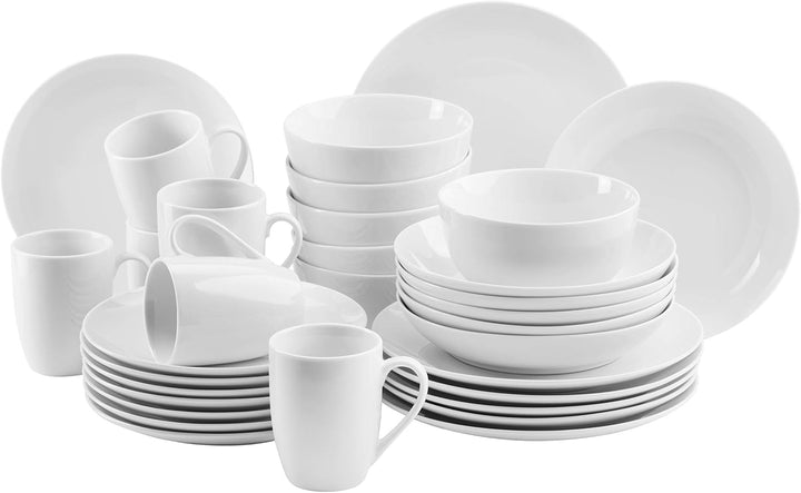 MÄSER 931523 Barca Geschirr-Set für 6 Personen, 30-tlg. Kombiservice, Porzellan Kombiservice B 30-tl