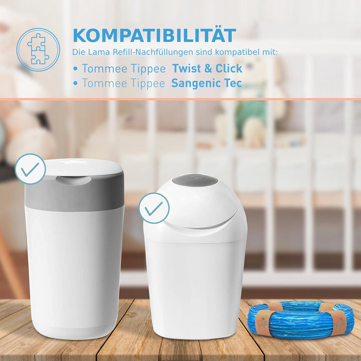 15 Stück Tommee Tippee Nachfüllkassette Kompatibel, Tommee Tippee Windeleimer Mit Talkumduft, Nachfü