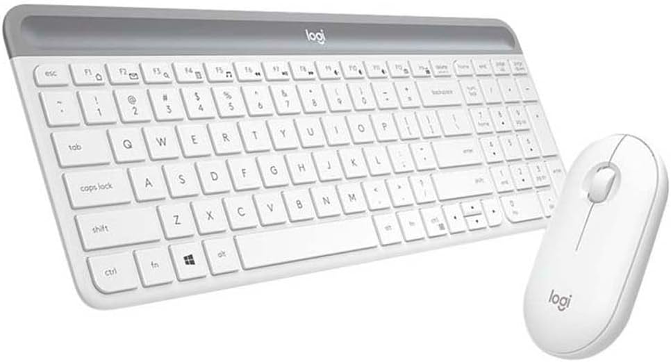 Logitech MK470 Slim Combo Kabelloses Tastatur-Maus-Set, 2.4 GHz Verbindung via Nano-USB-Empfänger, 1
