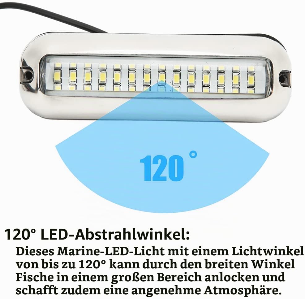 2 Stück Boots-Unterwasser LED Leuchten,Bootsnavigationslicht,1500LM 42 LED Wasserdicht Boot Licht LE