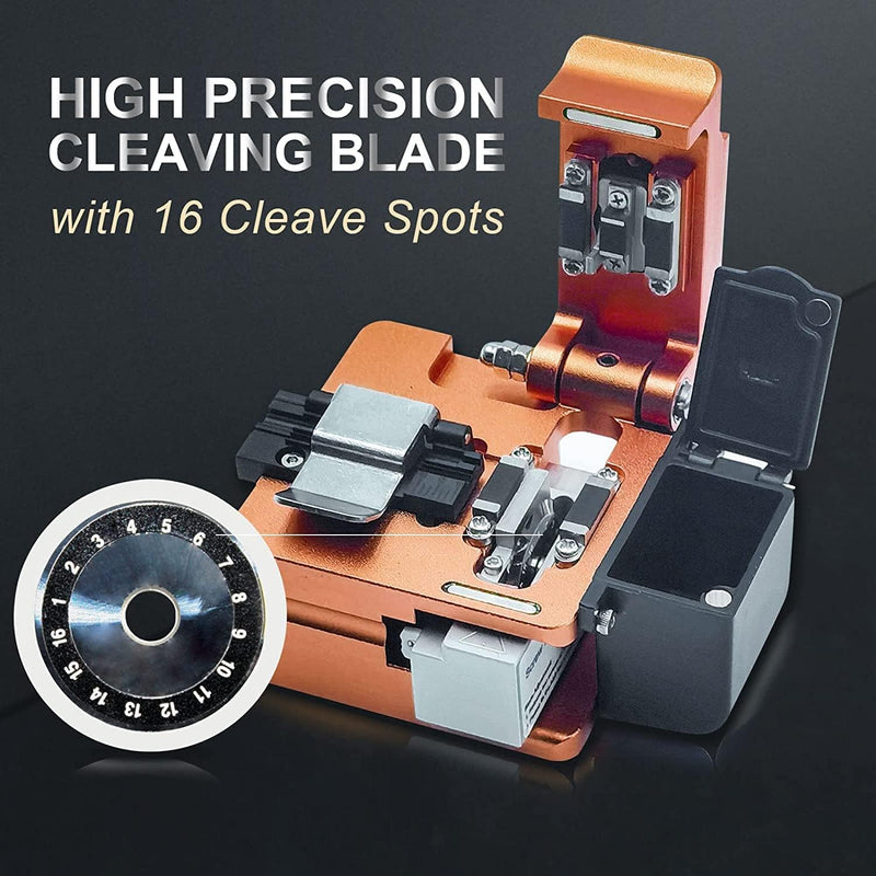 Signal fire Glasfaser-Spaltgerät, Fiber Cleaver mit 16 Schneidspitzen und 48000 Schlitzen