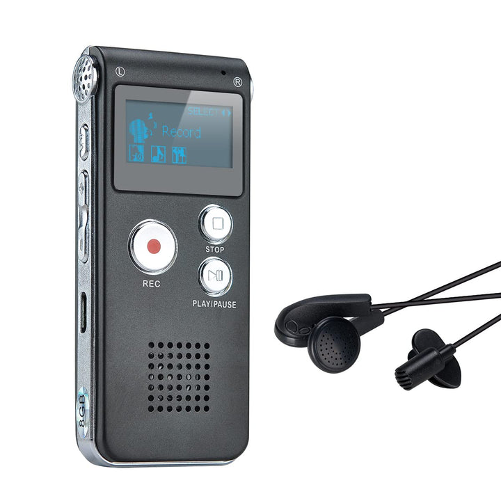 Digitales Diktiergerät,COVVY 8GB Audio Aufnahmegerät,Digitaler Voice Recorder mit Spracherkennung fü