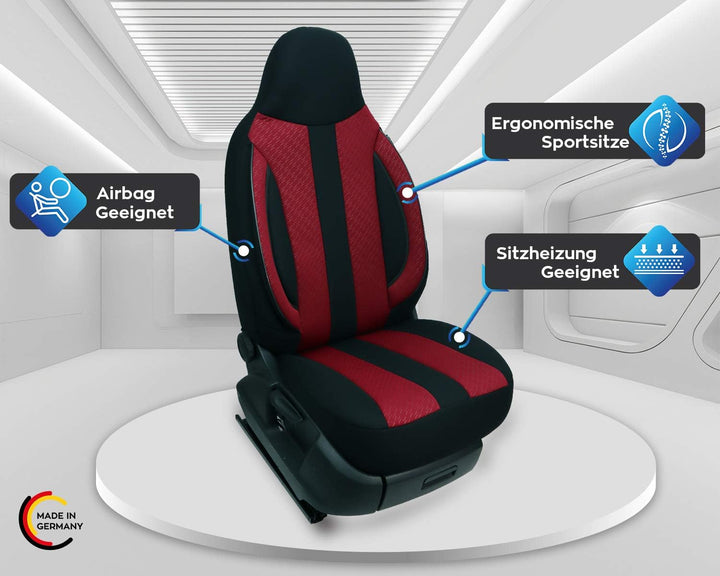 BREMER SITZBEZÜGE Mass Piloten Auto Schonbezüge kompatibel mit Seat MII Fahrer &amp; Beifahrer ab 2011-2