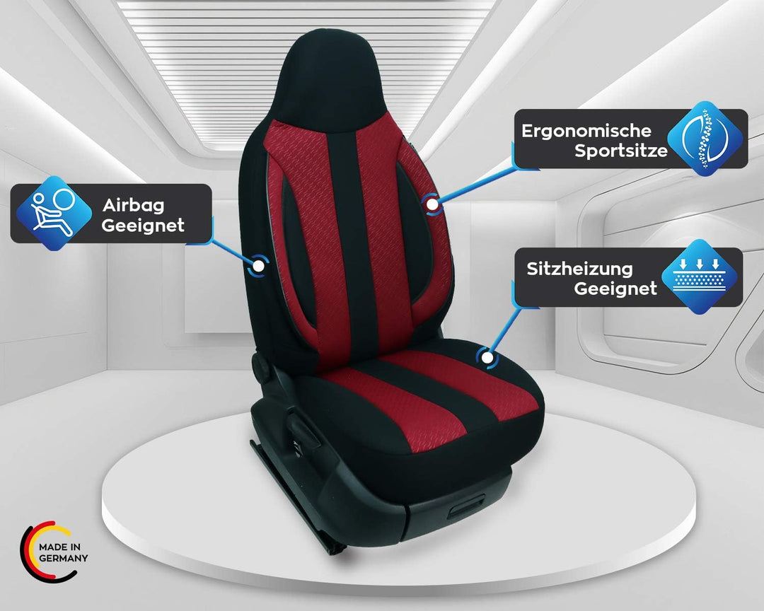 BREMER SITZBEZÜGE Mass Piloten Auto Schonbezüge kompatibel mit Renault ZOE Fahrer &amp; Beifahrer ab 201
