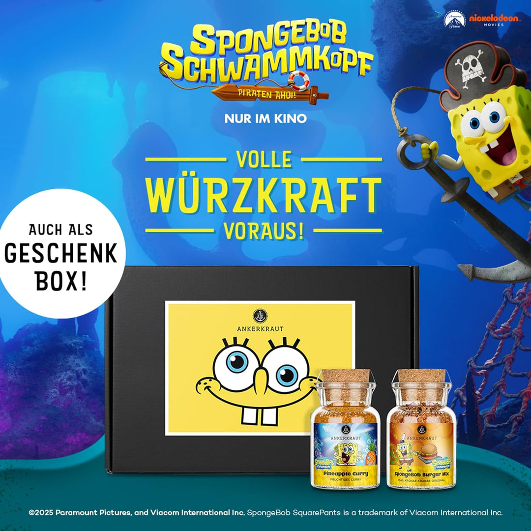 Ankerkraut x Spongebob Geschenk-Box, mit Pineapple Curry und Burger Mix, Spongebob-Edition, Nickelod