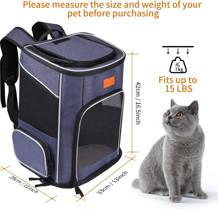 Morpilot Katzenrucksack, Hunderucksack für Katzen Hunde, Faltbare Haustier Rucksack mit Transparente