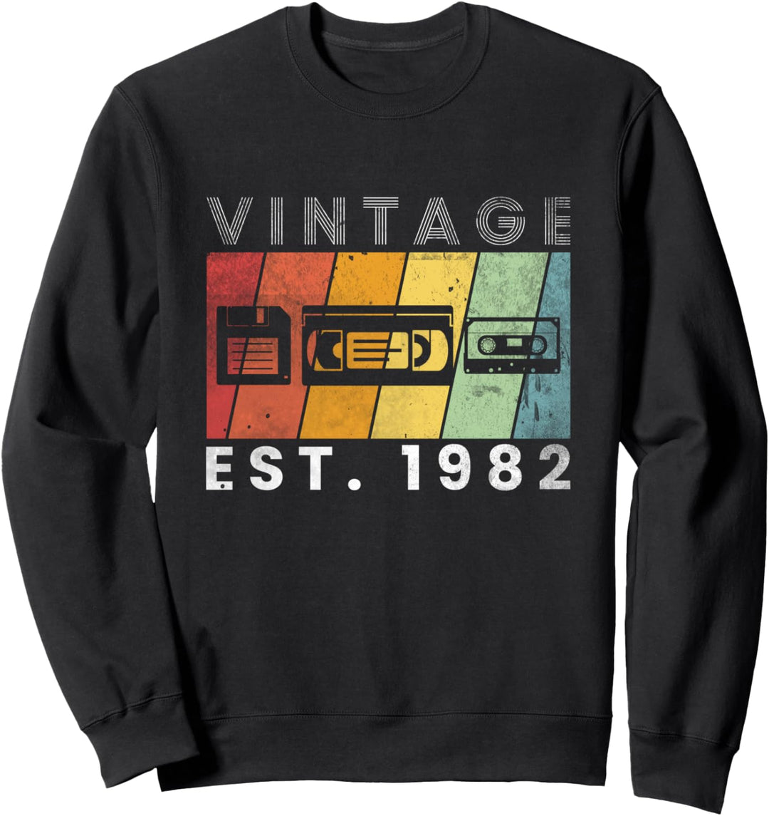 40. Geburtstag Vintage Diskette Kassette Videokasse Sweatshirt