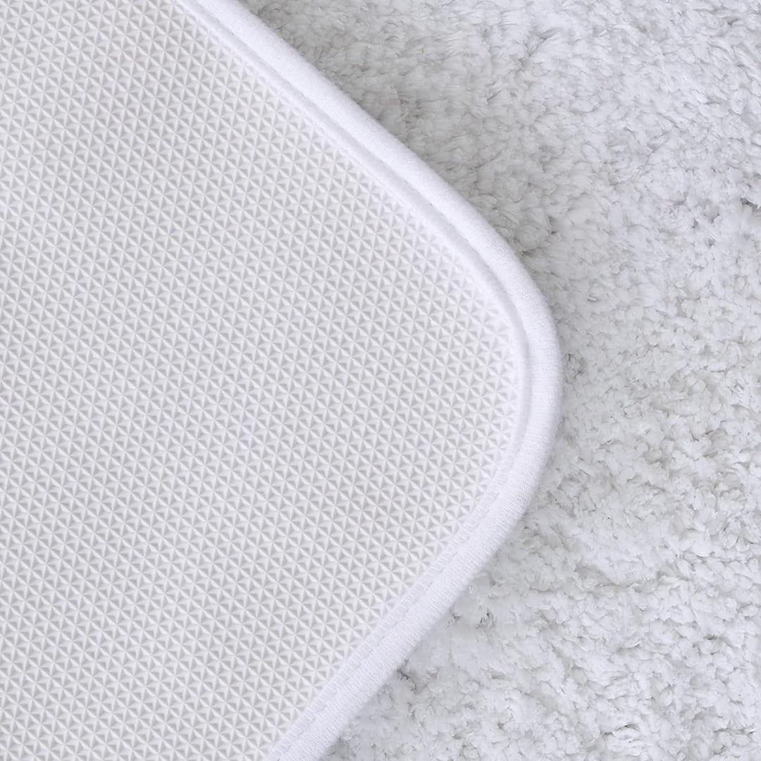 MIULEE Badematte Weiche Badteppich rutschfest Badvorleger Fussmatte Badzimmermatte Bettvorleger Flau