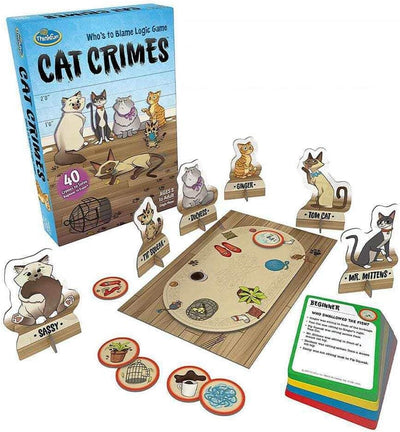 Thinkfun Cat Crimes Who's to Blame Logic Challenge-Spiel für Kinder ab 8 Jahren – Gehirnaufgabe Katz