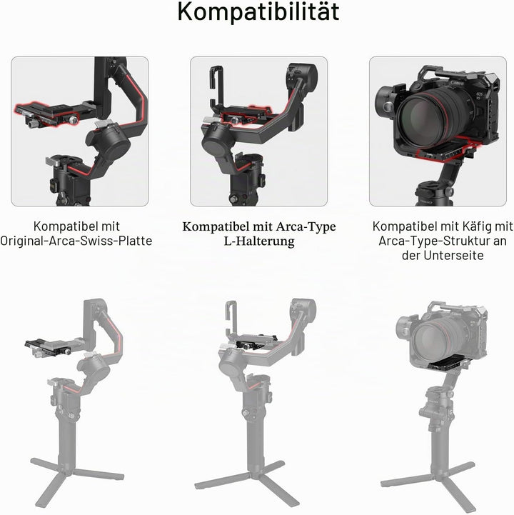 SMALLRIG RS2/RSC2/RS3/RS3 Pro Quick Release Plate Schnellwechselplatte mit Arca-Swiss für DJI RS 2/R