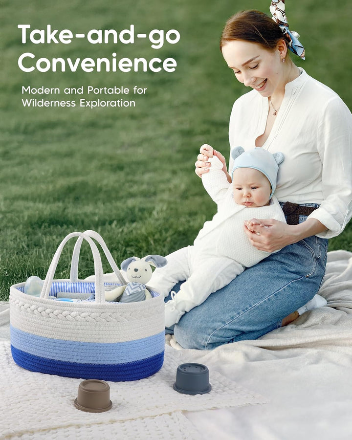 Maliton Wickeltisch Organizer，Baby Organizer Korb，Aufbewahrungskorb für den Wickeltisch，Windel Caddy