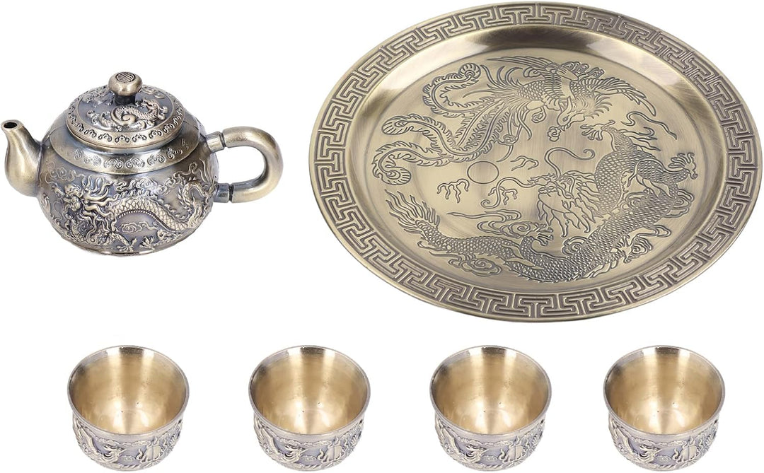 Marokkanisches Teeservice, Teekanne, Vintage, Exquisites Metall, Luxuriöses Reliefmuster, Marokkanis