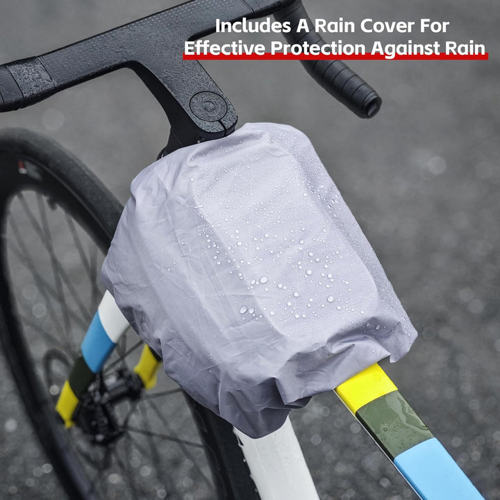 Rhinowalk Fahrrad Rahmentasche mit Handyhalter – wasserdichte Oberrohrtasche mit Regenschutz, Doppel