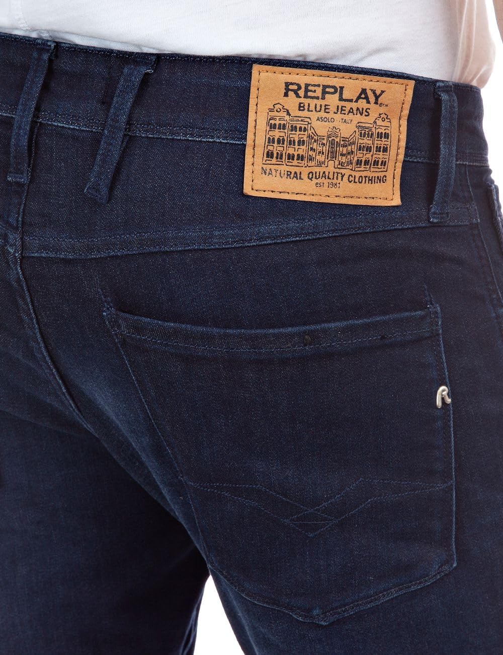 Replay Herren Jeans Anbass Slim-Fit mit Comfort Stretch 30W / 32L Blu (Blu Scuro 781), 30W / 32L Blu