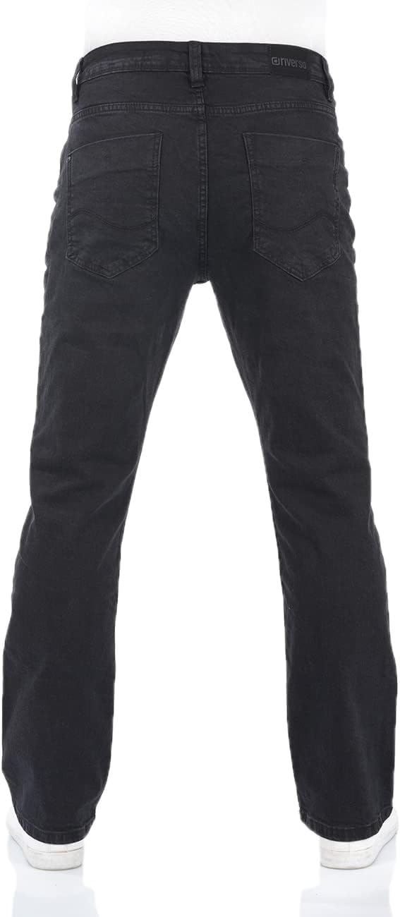riverso Jeans Herren Bootcut RIVFalko Denim Stretch Schwarz Blau Grau 29W - 40W 30L - 36L 29W / 34L