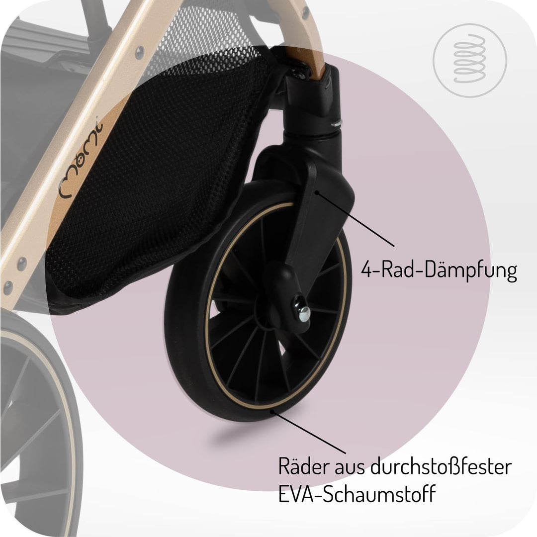 MoMi ESTELLE DAKAR Kinderwagen ab 6. Monat (bis 22 kg), klappbarer Buggy mit 5-Punkt-Sicherheitsgurt