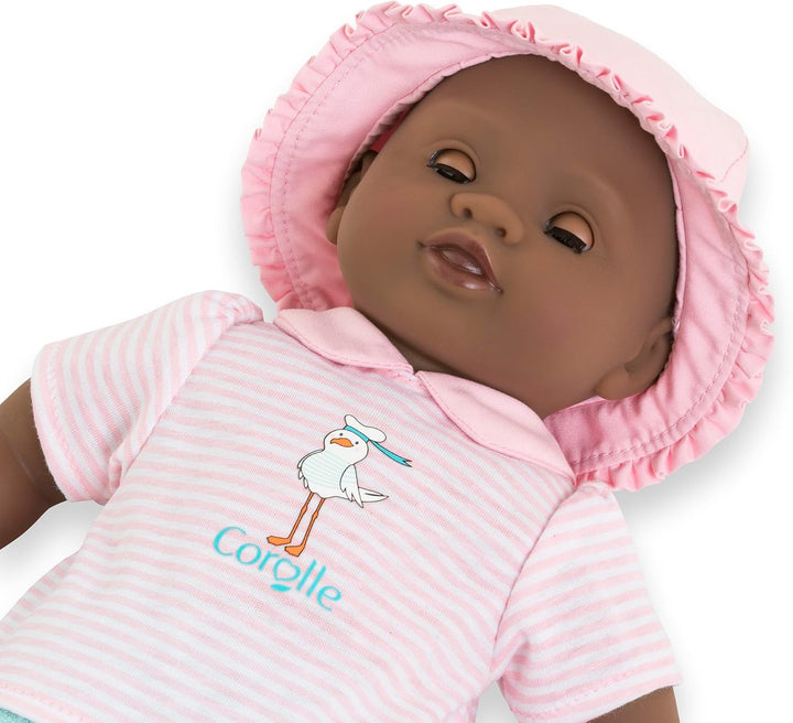 Corolle Mon Premier Poupon Badebaby Alyzée, Weichkörper-Badepuppe mit Badetier, Schlafaugen, abnehmb