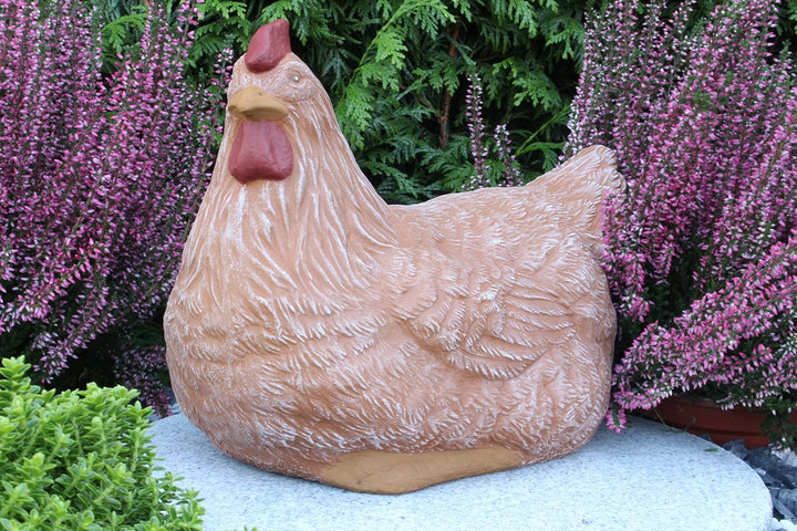 STEINFIGUREN SPICKER Steinfigur Huhn, Henne, Hahn 2er Set 135/3, 180/3 Gartenfigur Steinguss Tierfig