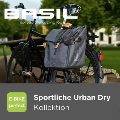 Basil Urban Dry Rucksack 18 Litre Mattes Schwarz, 18 Litre Mattes Schwarz