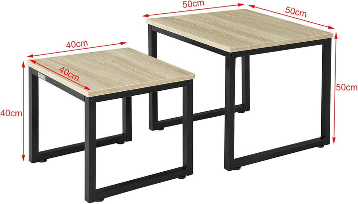 SoBuy® FBT42-N 2er Set Couchtisch Beistelltisch 2-teilig Satztisch Sofatisch Kaffeetisch Tisch-Set N