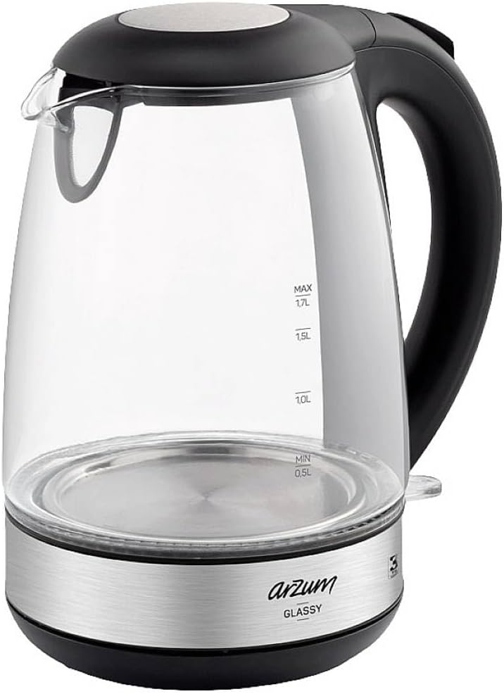 Arzum AR3071 Glassy Kettle, Glass, 2200W, 1.7 litre capacity