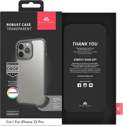 Black Rock - Hülle Robust Transparent Case Passend für Apple iPhone 13 Pro I Handyhülle Transparent,