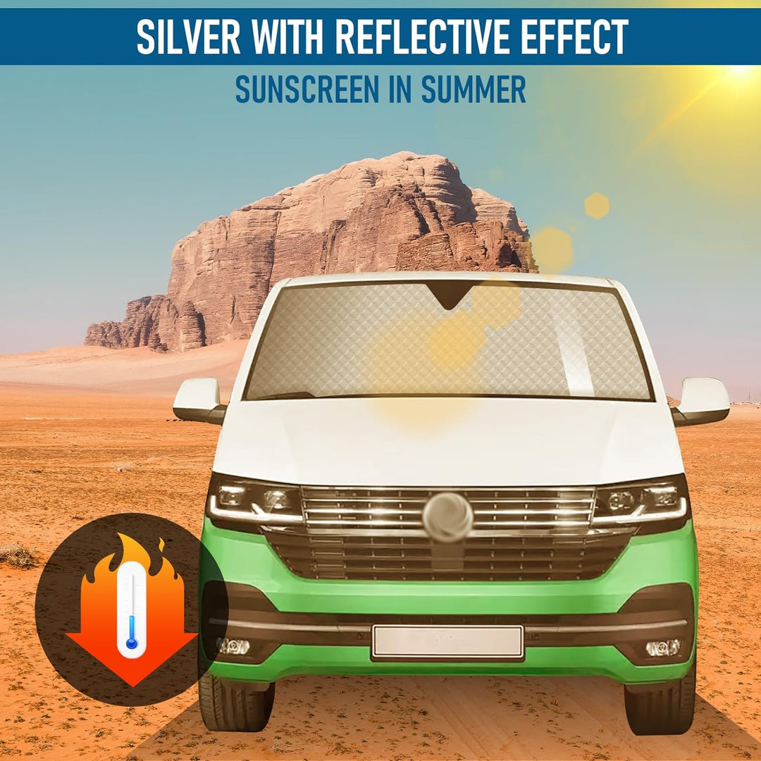 MaxEarn 8Stk Thermomatte Fahrerhaus passend für LWB VW T4, Luxus Interne Auto Sonnenblende Frontsche