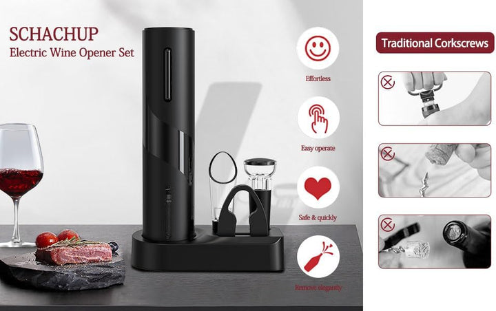 Korkenzieher Elektrisch, Weinflaschenöffner Set, Automatischer Flaschenöffner, Geschenkidee Weinflas