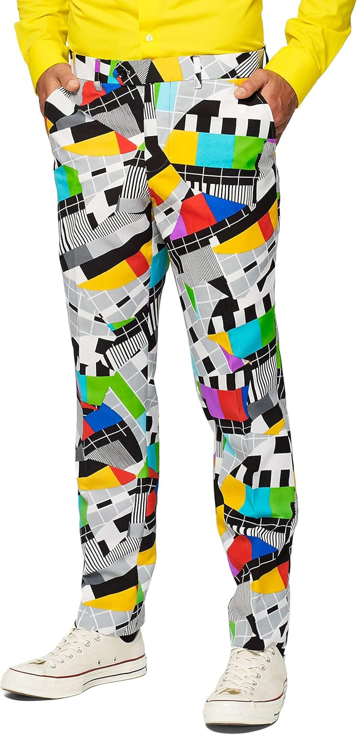 OppoSuits Modisch Party Einfarbige Anzüge für Herren - Mit Jackett, Hose und Krawatte 58 Mehrfarbig,