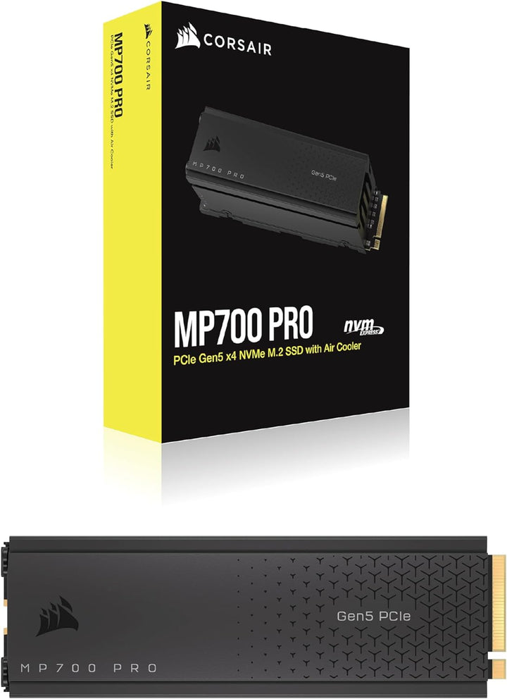 Corsair MP700 PRO Mit Luftkühler 2TB M.2 PCIe Gen5 x4 NVMe 2.0 SSD - M.2 2280 - Bis zu 12.400MB/sec