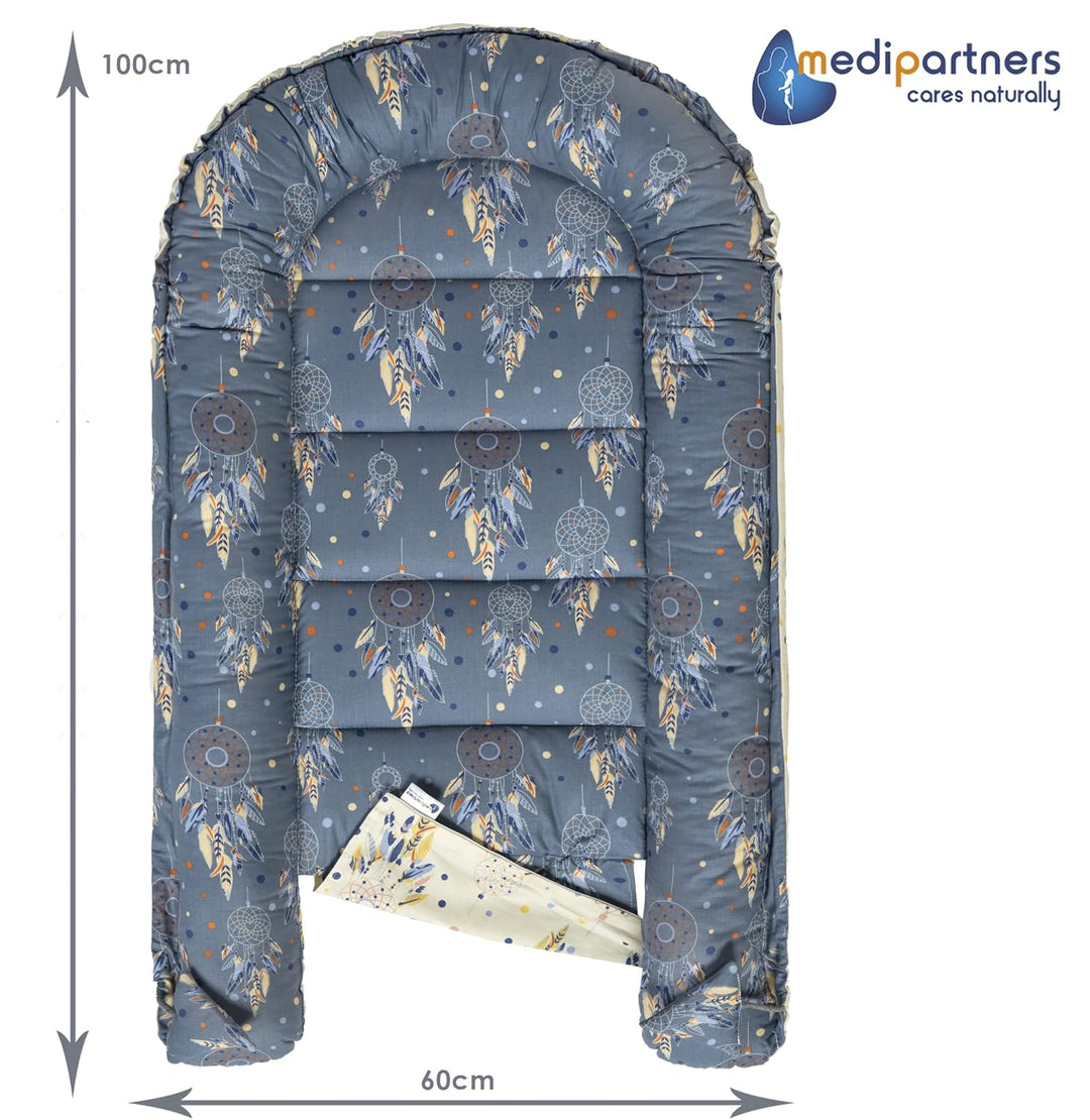 Medi Partners 5 teilig Babynestchen Set Babynest 100x60x15 herausnehmbarer Einsatz Bett Kuschelnest