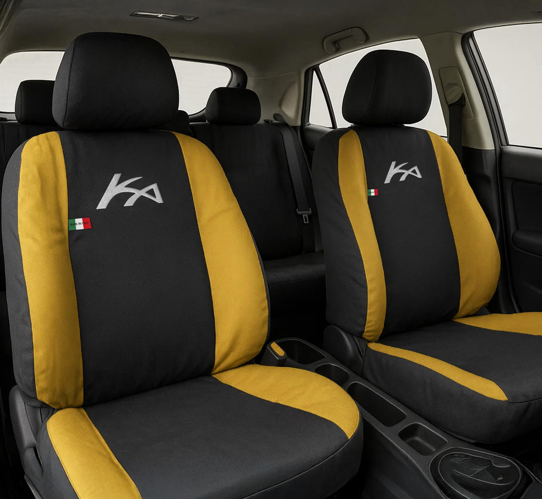 Auto Accessori Lupex - Sitzbezüge für Autositz, kompatibel Autositzbezüge für KA, schwarz Gelb, Made