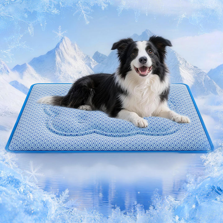 Kühlmatte für Hunde, 88x66cm Kühlmatte Hund Selbstkühlend mit PCM und Thermochromer Technologie für