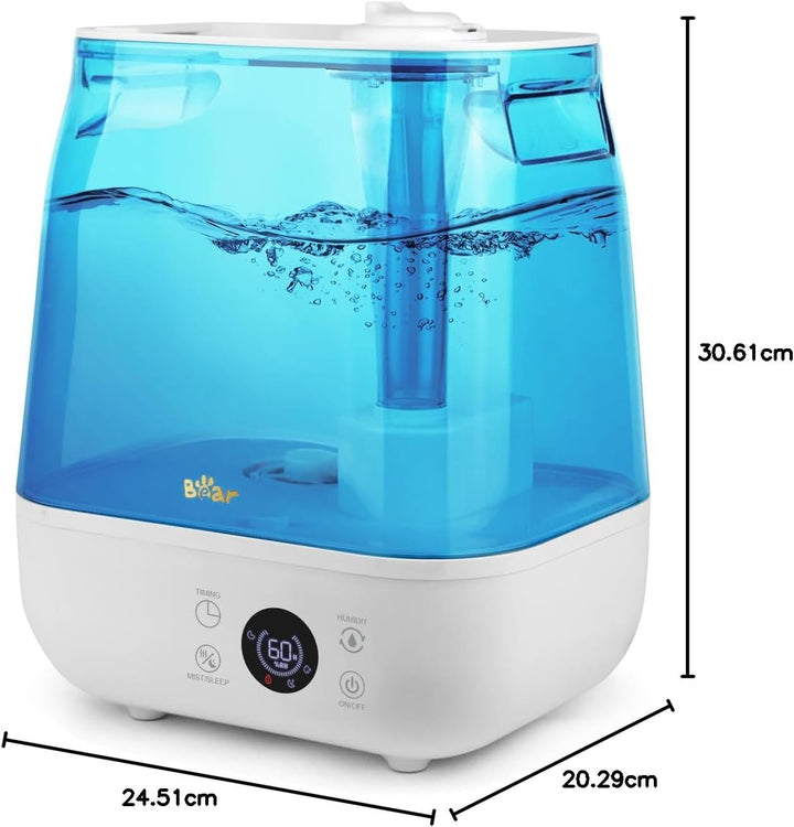 Bear 2024 Luftbefeuchter 6L Top Fill Luftbefeuchter, Timer, Schlafmodus, Konstante Luftfeuchtigkeit,