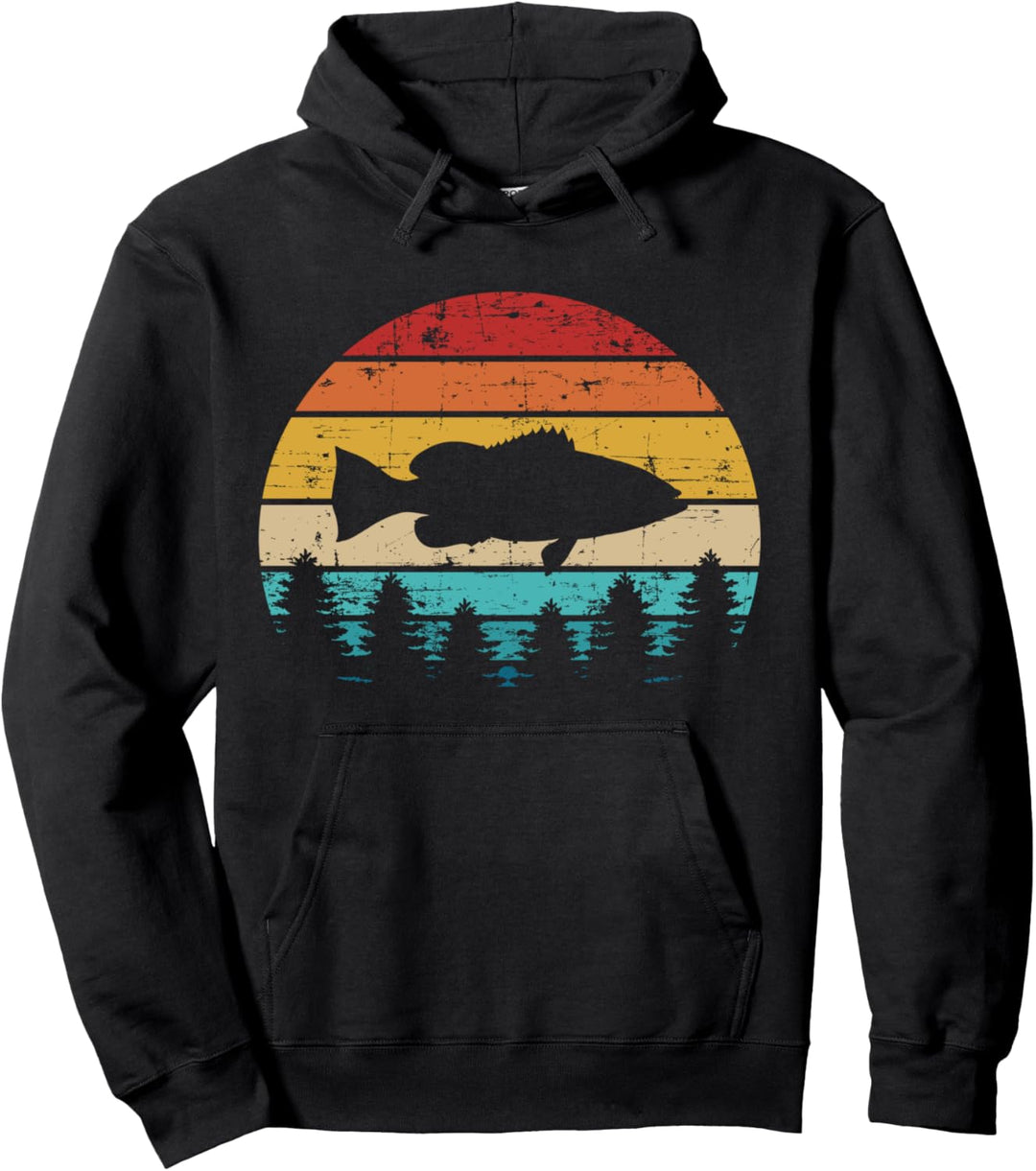Zackenbarsch Angeln vintage retro Pullover Hoodie
