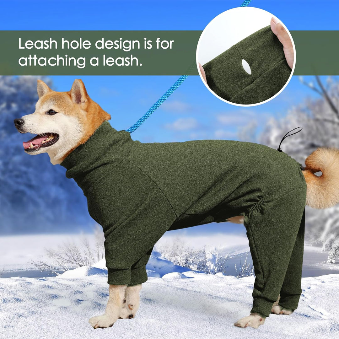 Dotoner Fleece Hundepullover Wintermantel Hundemantel Grosse Hunde Fleecejacke mit Beinen Hundebadem