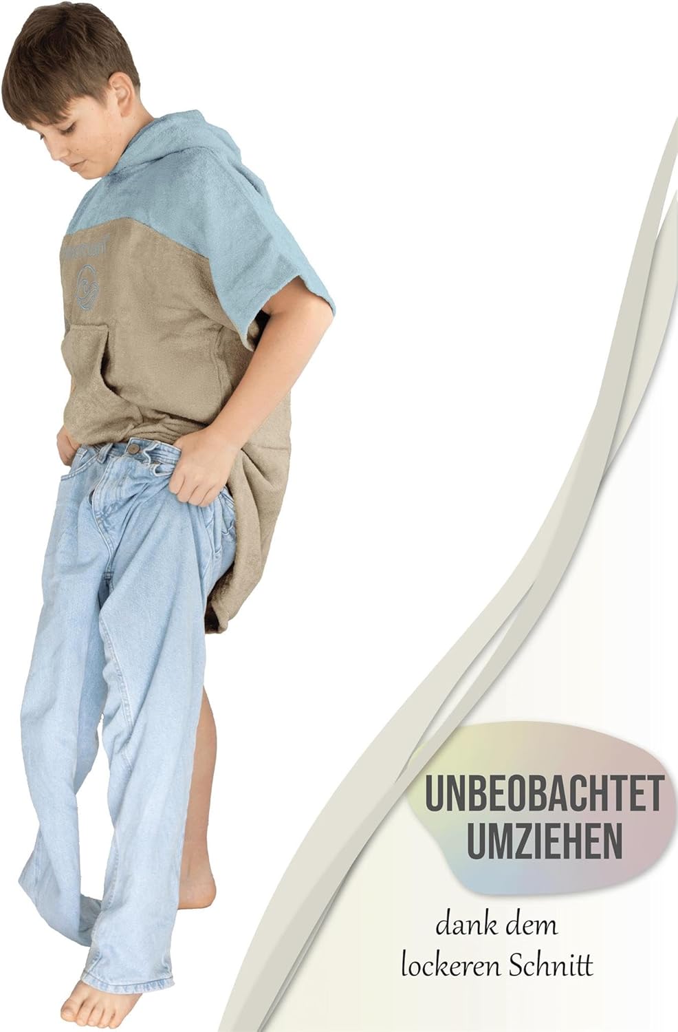 normani Kinder Badeponcho - Badehandtuch aus 100% Bio-Baumwolle - Surfer Poncho für Jungen und Mädch