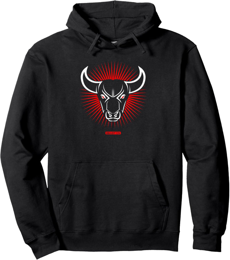 Fitness Stier Kopf cooles rotes Gym Workout Gym Trainings Pullover Hoodie