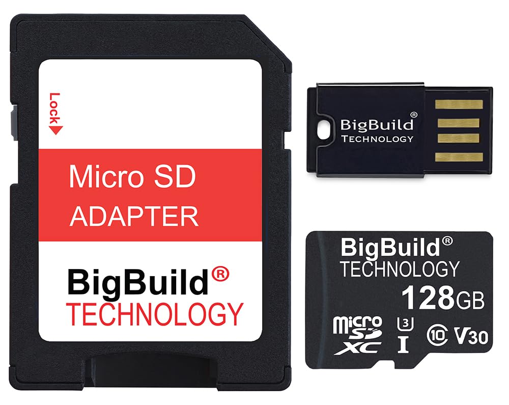 BigBuild Technology 128 GB ultraschnelle microSD Speicherkarte mit 100 MB/s für Samsung Galaxy J4, J