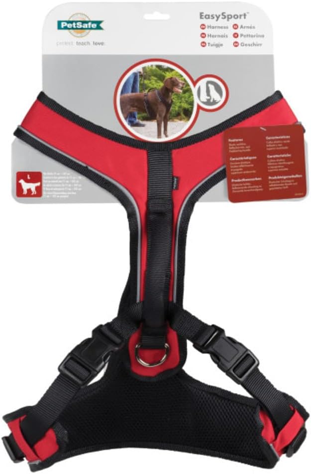 PetSafe EasySport Hundegeschirr, Komplett gepolstert mit elastischem Halsteil, Für Hunde von 29,5 kg