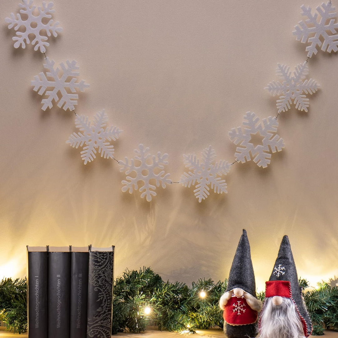 com-four® 16x Tannenbaumschmuck Set - Schneestern-Anhänger - Weihnachtsbaum-Hängedeko zum Dekorieren
