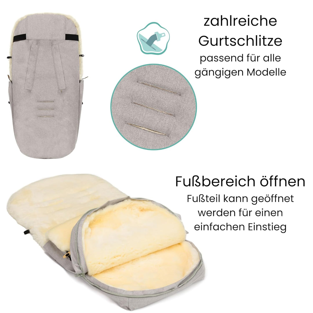 Fillikid Winterfusssack Bernia Lammfell Exklusiv Kinderwagen, Buggy | Winterfusssack wind- & wassera
