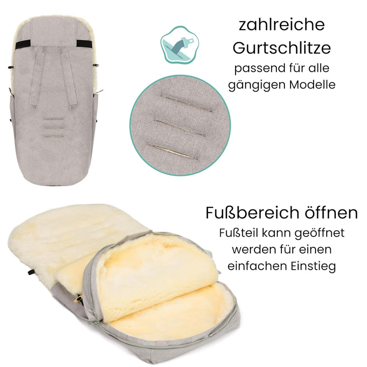 Fillikid Winterfusssack Bernia Lammfell Exklusiv Kinderwagen, Buggy | Winterfusssack wind- & wassera