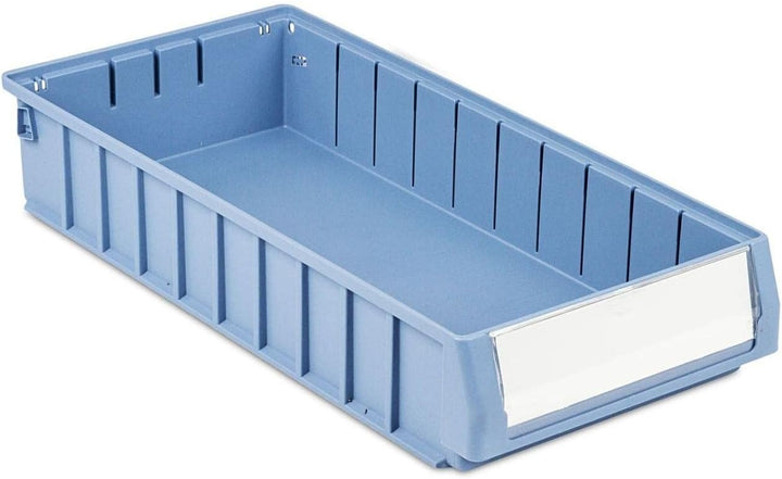 SparSet 5x Regalkasten 500 BN mit Etikett & Schutzhaube | HxBxT 9x23,4x50cm | 7,8 Liter | Sichtlager