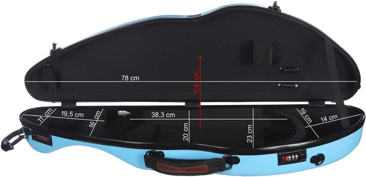 Geigenkoffer Glasfaser Safe Flight 4/4 sky blue M-Case